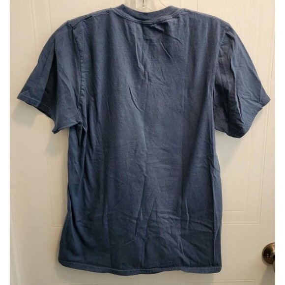 Playboy Mens Short Sleeve TShirt Red Lips Smoking Match Magazine Cover Blue Sz S - Picture 7 of 9